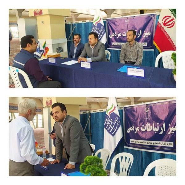 میز ارتباط مردمی اداره کل ارتباطات و فناوری اطلاعات خراسان شمالی در مصلی نماز جمعه برپا شد
